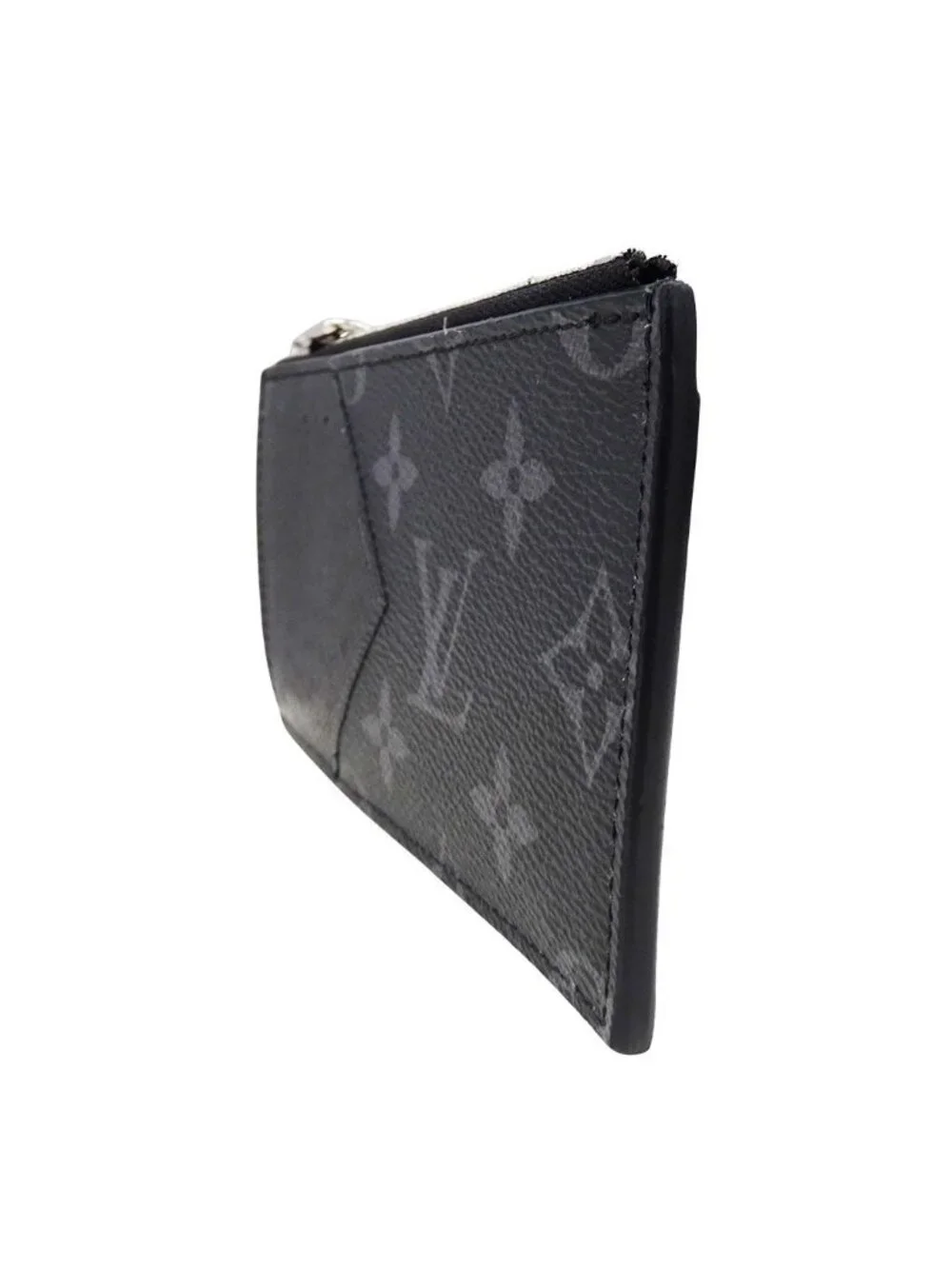 Louis Vuitton Card Case Taiga Monogram Eclipse Coin Holder Black Pocket Small